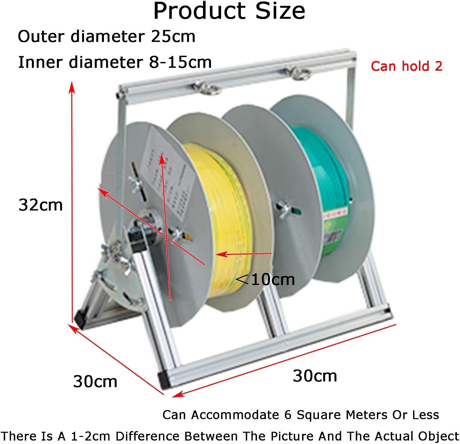 Portable Wire Spool Rack, Soft Rope Holder & Cable Caddy Dispenser for Hoses, Wires, Ropes, and Paracord (32x30x30cm) - Ideal for Organizing & Storage