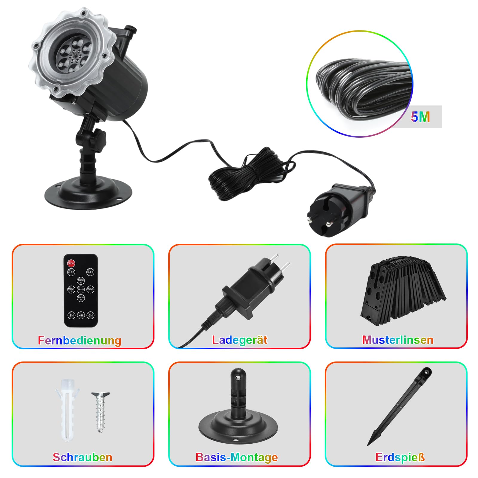 Projektor Weihnachten Außen Innen, 12 Filme mit 96 Motiven LED Weihnachten Projektionslampe Wasserdichte Weihnachtsprojektor mit Fernbedienung & Timer Lichtprojektor Lampe für Garten, Wand
