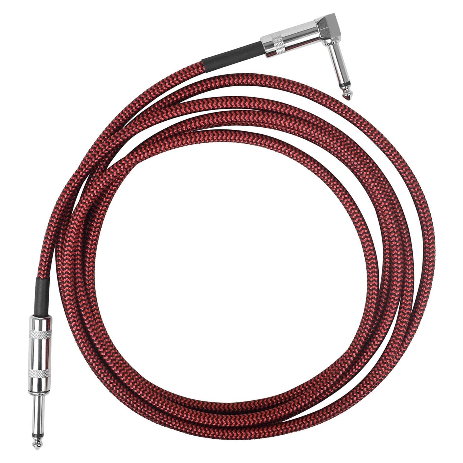 Cavo Audio Per Chitarra Cavi Per Chitarra Elettrica Da 300 Cm Linea Di Riduzione Del Rumore 6,35 Mm Intrecciati Schermati(White)