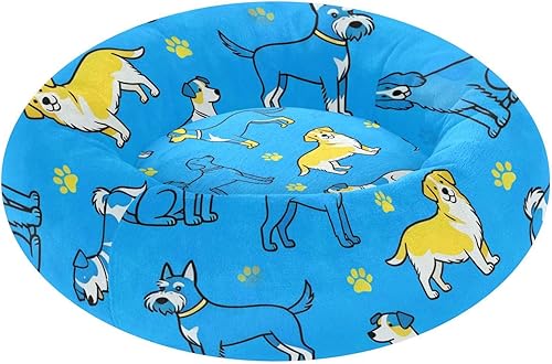 KLL Playing Dog Blue Brother Calming Anti Anxiety Pet Cat Bed fluffier Kitten Beds for Medium Size Pets Supplies cama elevada para Perros Grandes