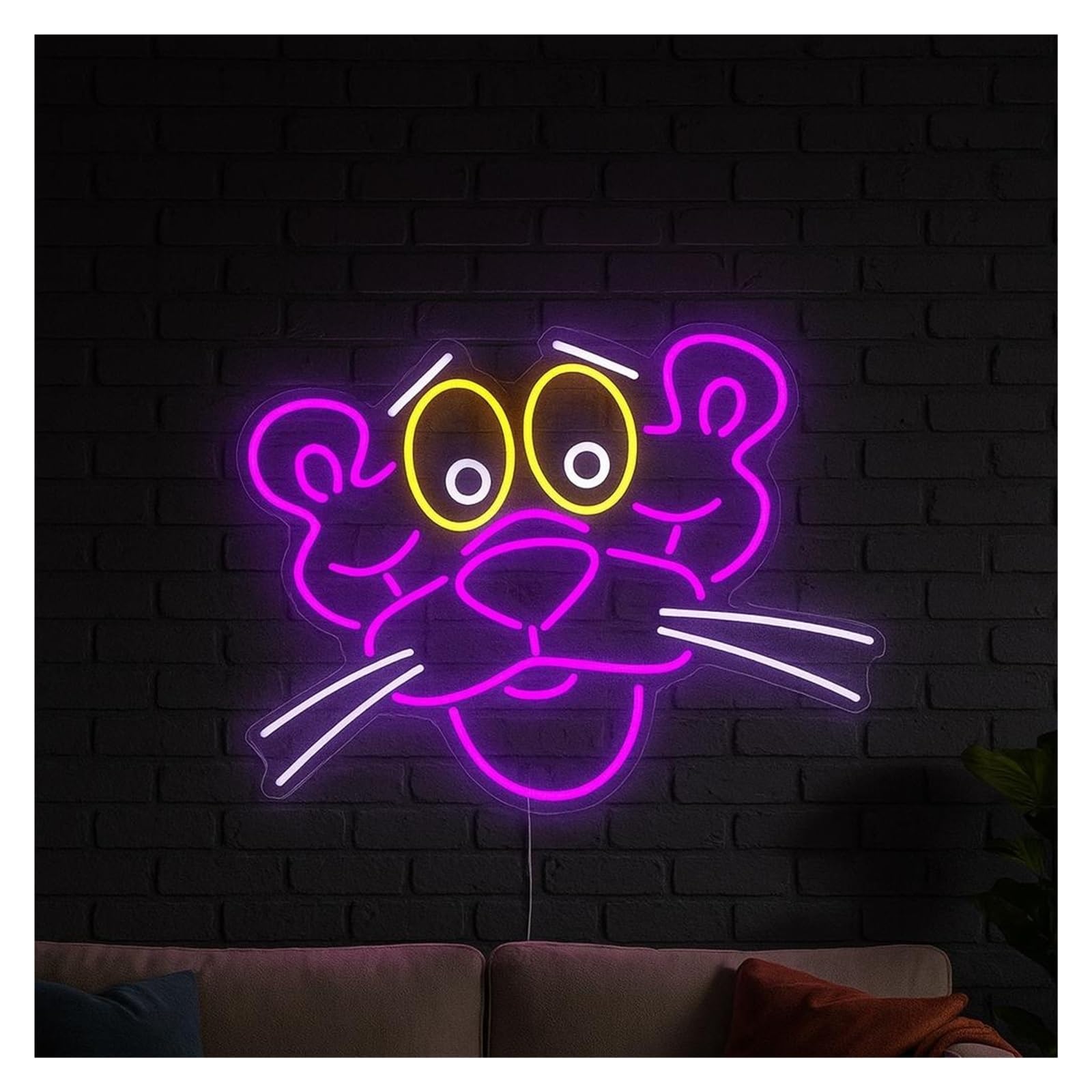 Shouxi A Sign Lamp Panther Pink Neon Sign, Suitable For Living Room, Game, Bar Decor With Dimmable 51Cm