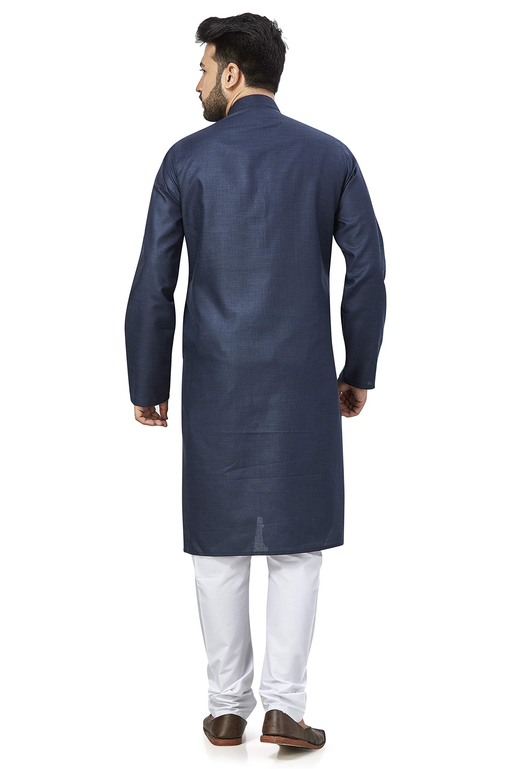 Be Active Men's Cotton Solid Regular Fit Kurta (Rfsk0001 12-1- Blue_Xl)