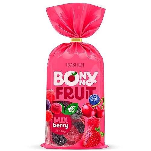Miniatura 8 de Roshen Bonny-Fruit Jelly Candy, mezcla de cítricos, formas de naranja, pomelo y limón y lima, 7.05 oz (200 g), 25% de jugo, aproximadamente 28