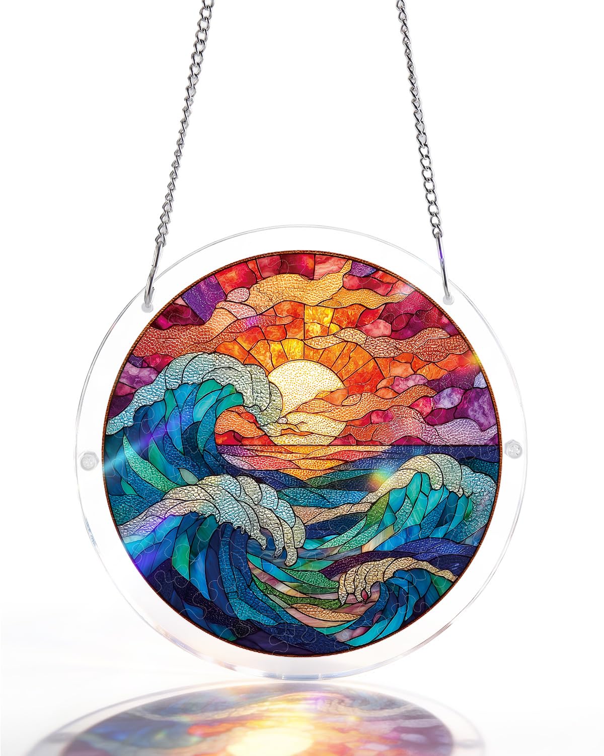 Kaayeewood 83 Pieces Acrylic Puzzle Window Hanging, Colorful 2 Sun Catchers Panel SunCatchers Puzzles Decor for Birthday Women, Men, Wife, Aunt, and Mom 7.36 in — view 19