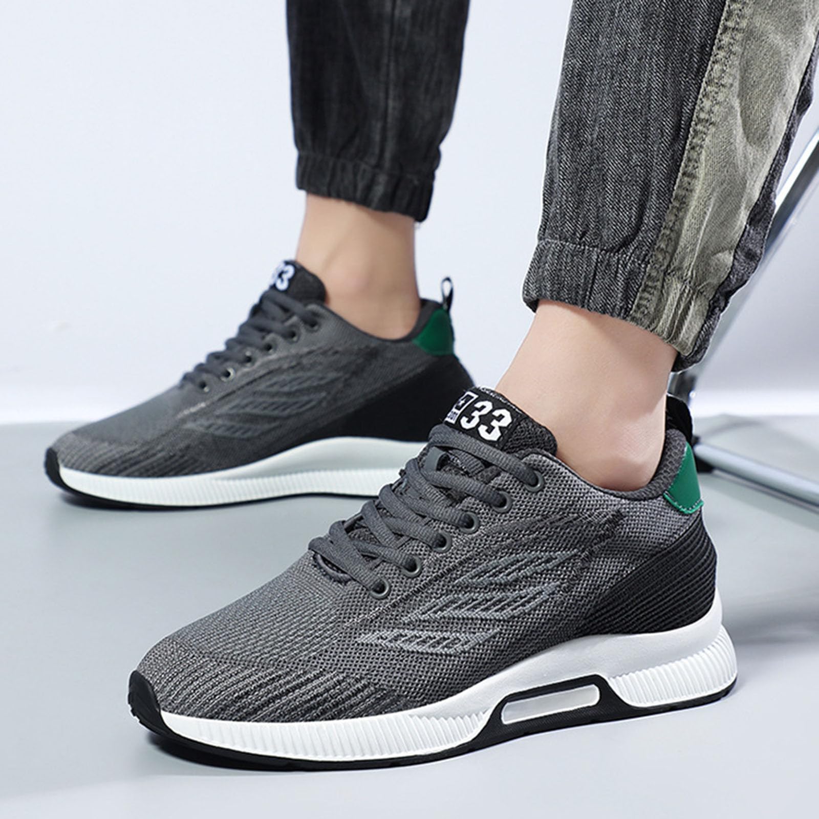 Zapatos con Alzas para Hombre de 10 cm, Zapatillas Deportivas Informales de Malla, Ligeras, Transpirables, con Cordones y tacón Oculto, para Mayor Confianza