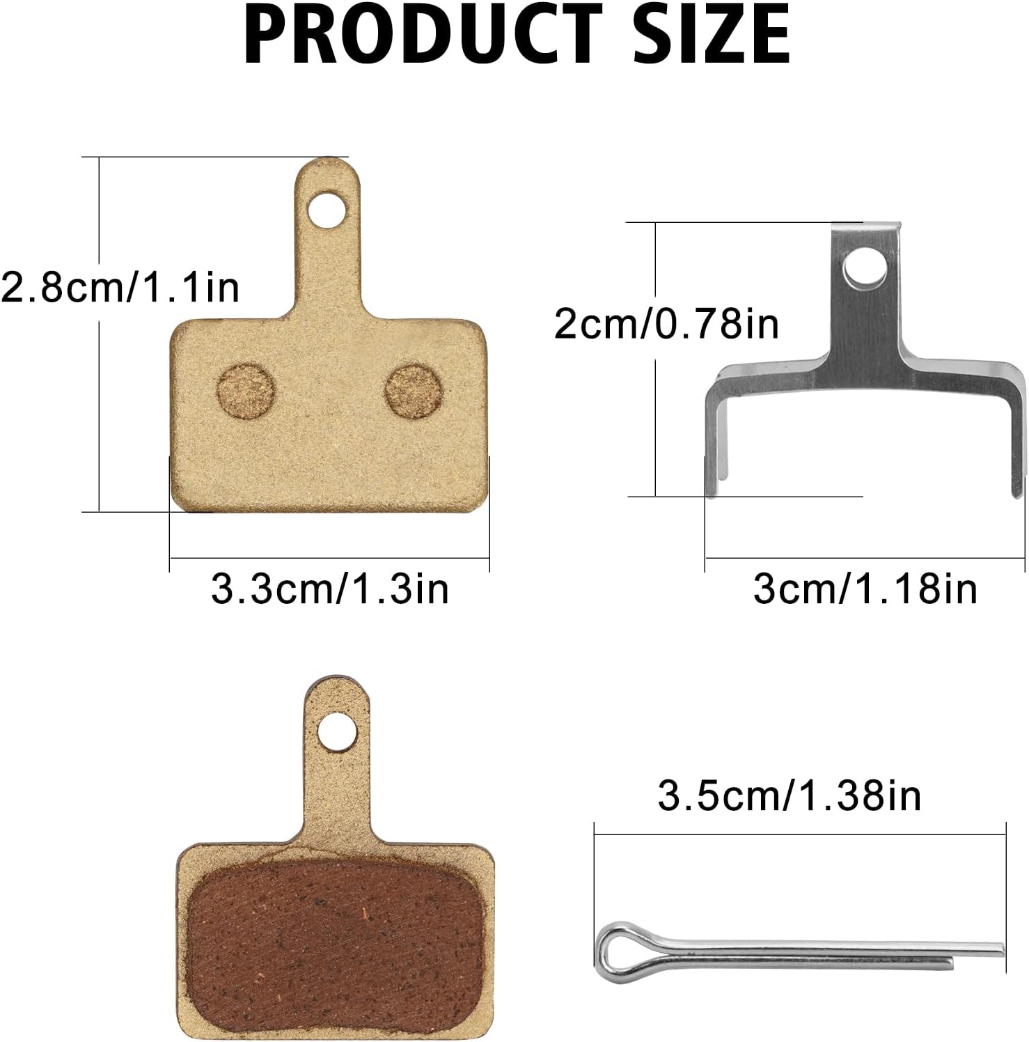 Front/Rear E-Bike Brake Pads, Semi-Metalic Bike Pad for Ridstar Q20 MINI / H20 / Q20 Lite Electric Bike, Accessories for Ridstar