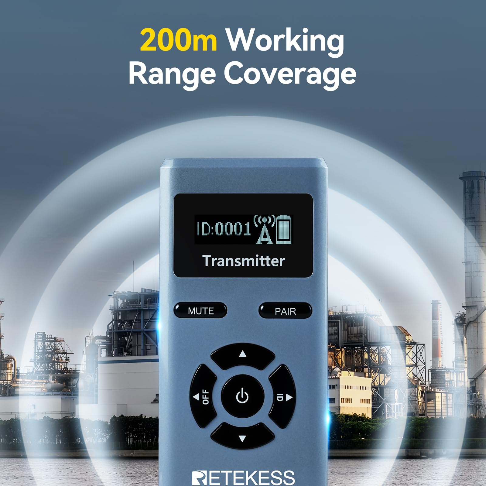 Retekess TT106S Sistema di Guida Turistica Wireless, Ricevitore a Gancio Auricolare, 2.4G, Controllo un-tocco, Porta di Ricarica USB, con Borsa di Stoccaggio (2 Trasmettitori, 20 Ricevitori)