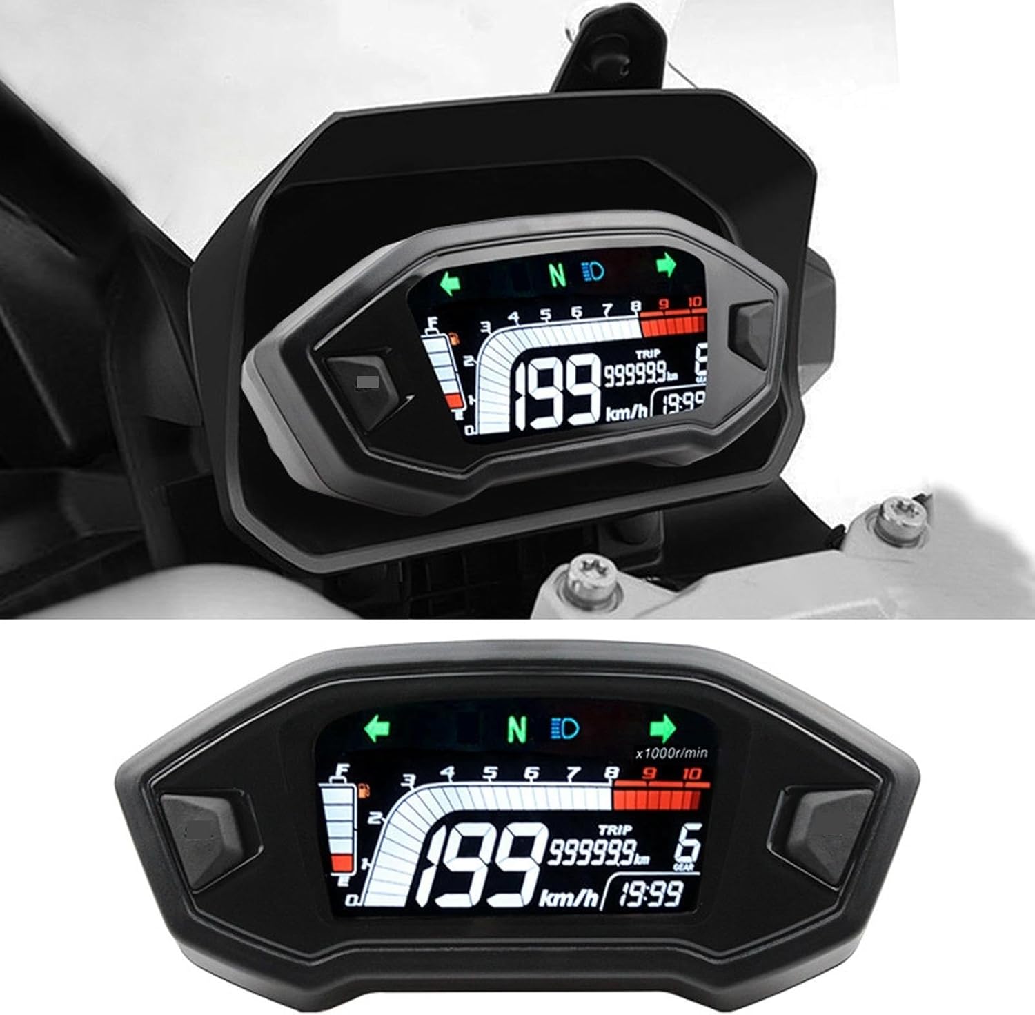 Motorcycle Odometer Gauge Motorcycl Digital Tachometer Odometer For 1 2 4 Cylinder Motorcycles with DC 12V Universal Replacement Adjustable meter