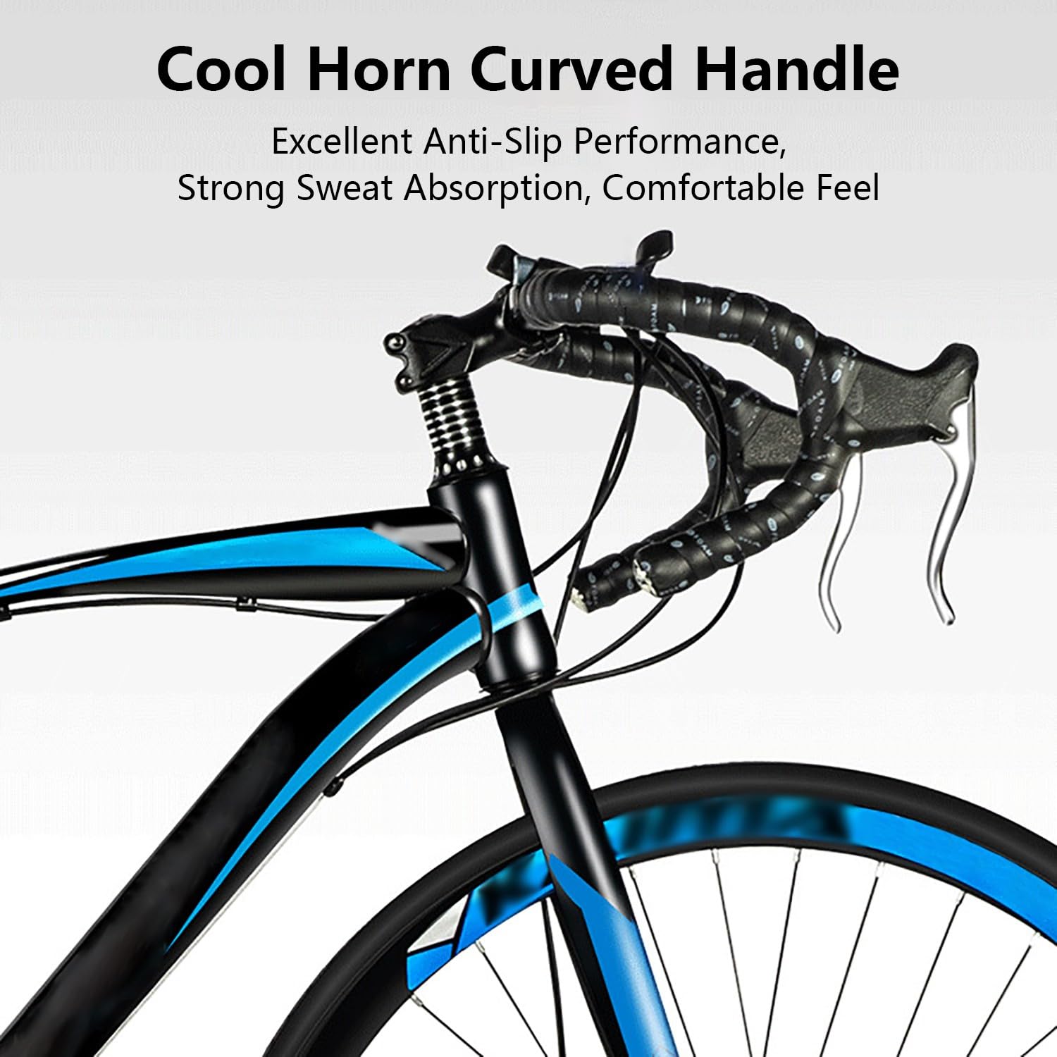 Bici da Corsa 700C Bici da Donna e da Uomo, Telaio in Acciaio al Carbonio, Altezza Regolabile, Bici da Corsa Leggera A