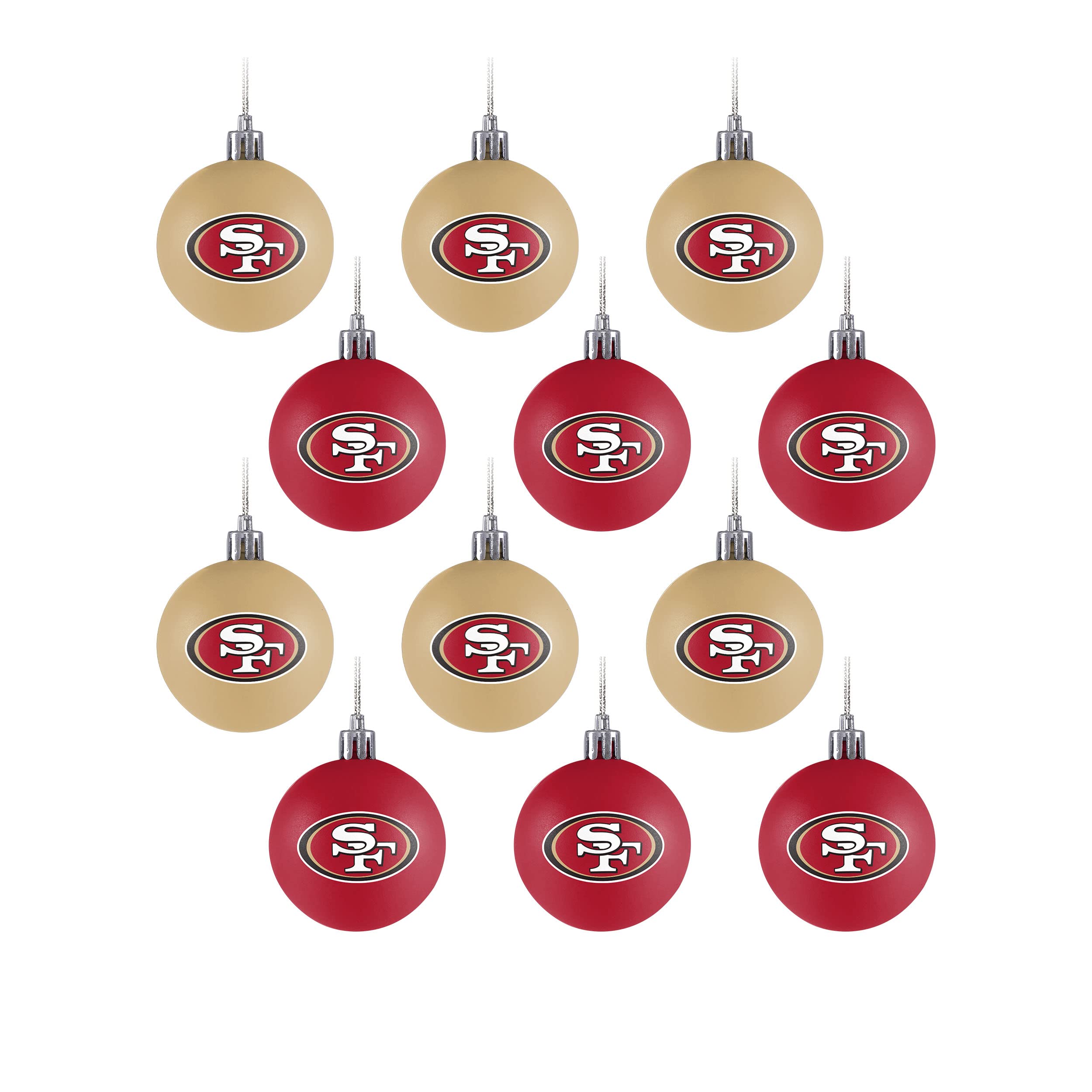 FOCO NFL Team Logo 12-Pack Ball Hanging Tree Holiday Ornament Set