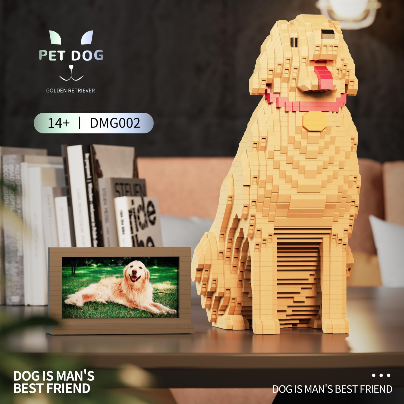 Golden Guard Dog Building Blocks Set for Adults 3D Dog Animal Building Blocks Model - Image 2