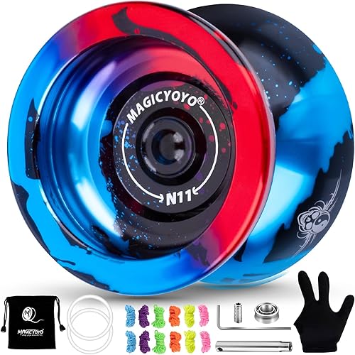 MAGICYOYO Yoyo N11 de doble propósito para niños de 8 a 12 años o más, Yoyo profesional avanzado que no responde con kit de rodamientos que no