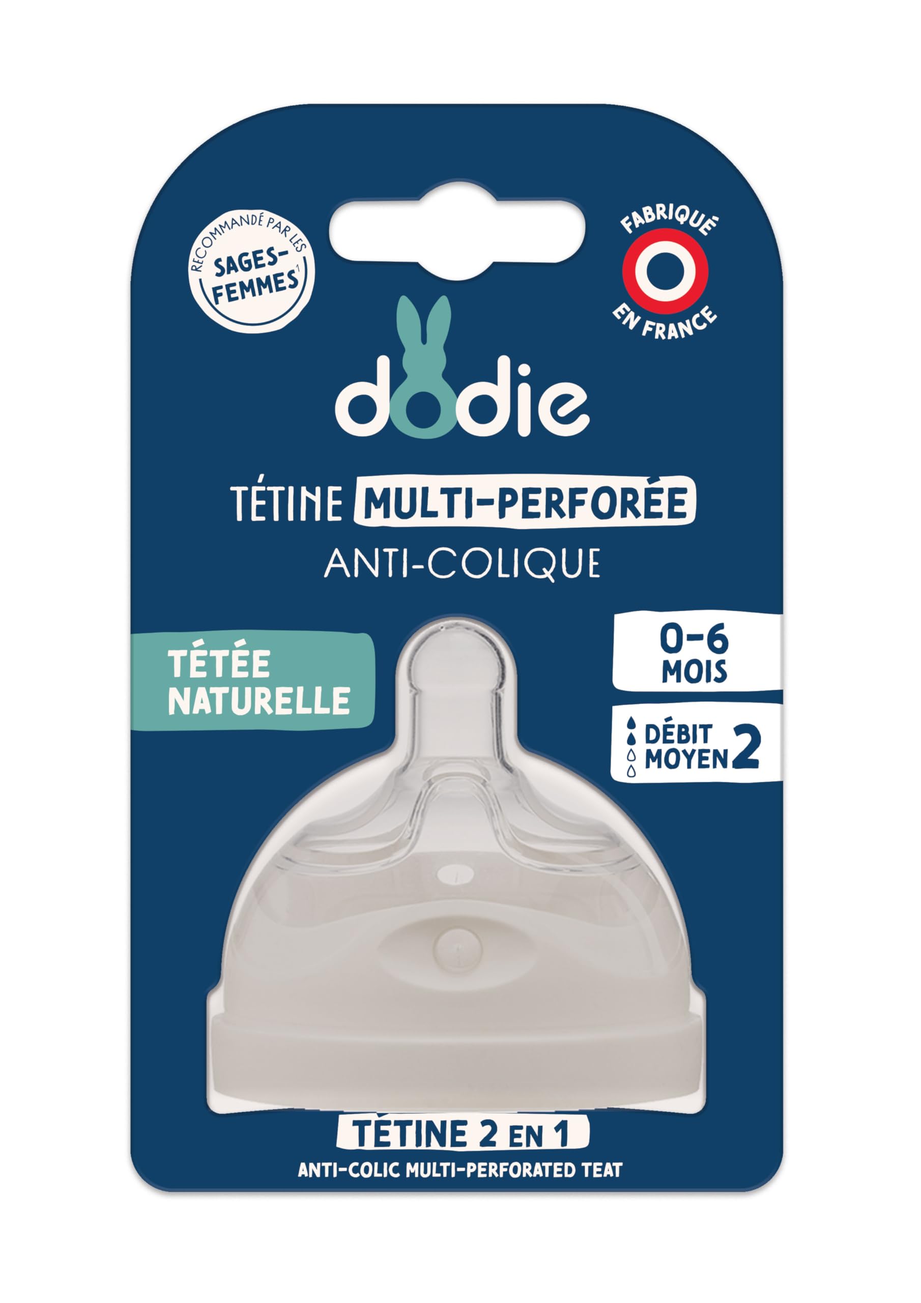 DODIE Multi-Perforated Teat Flow 2 0-6 Months