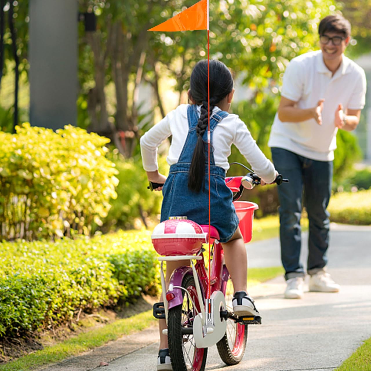 2 Stück verschleißfeste Sicherheitsflaggen für die Rückseite Stangen Fahrradflaggen für Kinder und Erwachsene reflektierendes Sicherheitszubehör für Fahrräder Roller