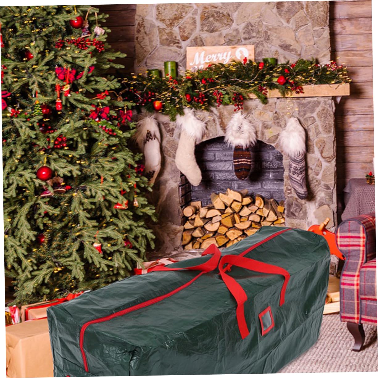 TOPBATHY Borsa per Albero di Natale Contenitore Portaoggetti con Manici Organizer per Casa Protezione da Umidità e Polvere