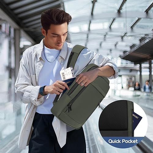 Miniatura 6 de Mochila de negocios para hombre, mochila ligera para computadora portátil de viaje, mochila antirrobo resistente al agua para computadora de 17.3