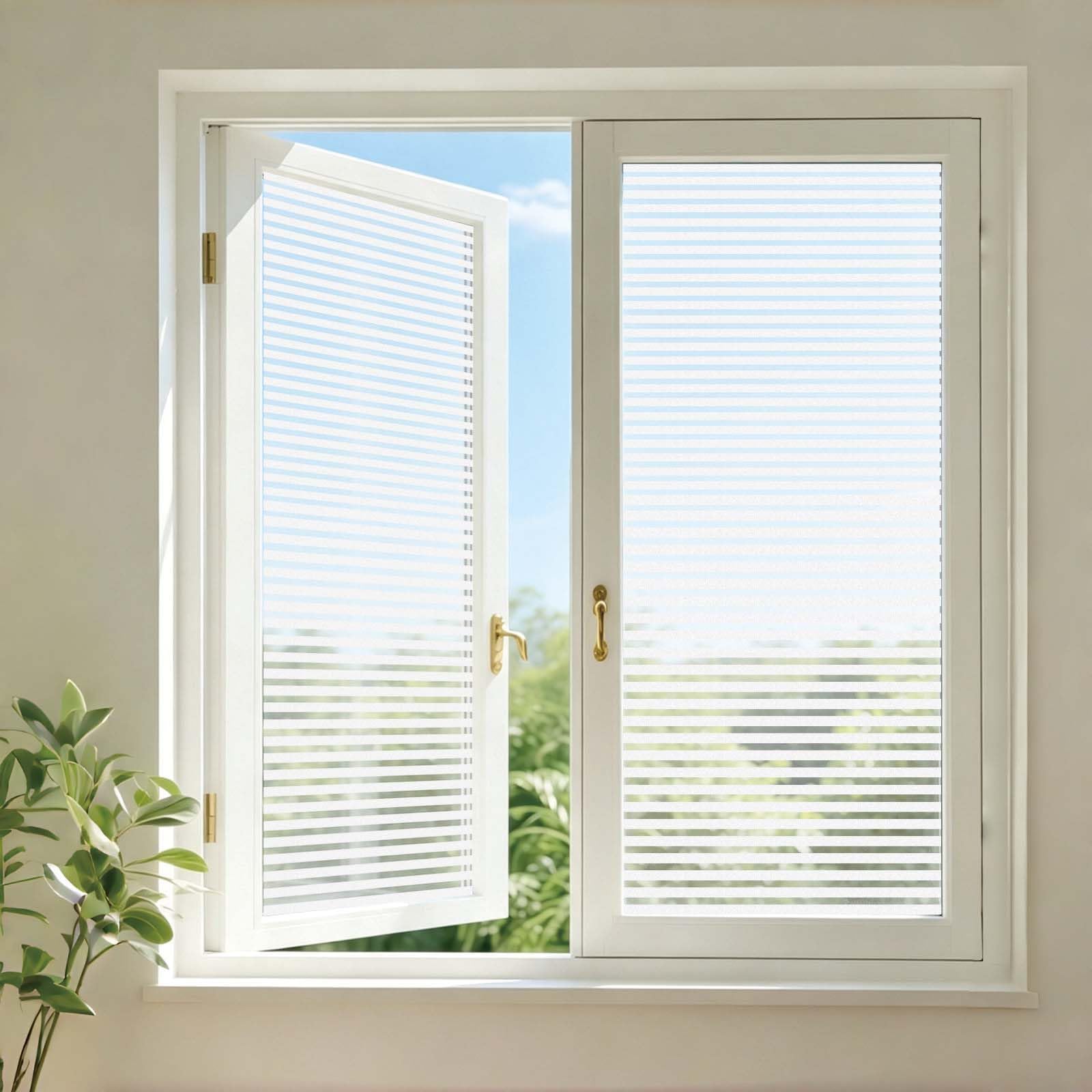 Window Privacy Film 65 x 240 cm Blocks UV Static Cling No Glue Removable Heat Cotrol, Privacy Protection, Self-Adhesive Film for Bathroom, Shutters