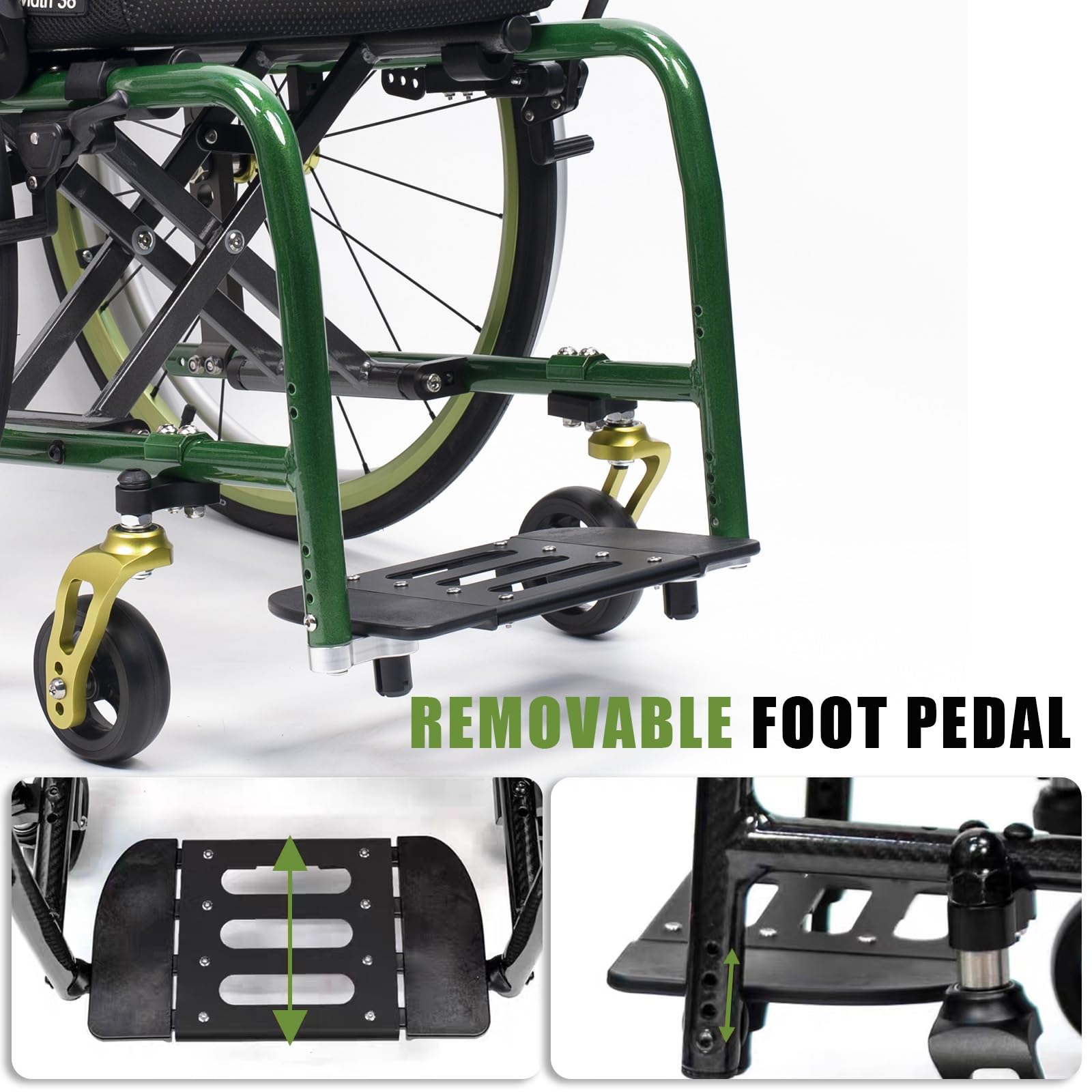Silla de Ruedas Deportiva para Adulto,Silla De Ruedas De Transporte Plegable Ligera,marco de aleación de aluminio,sillas de ruedas manuales autopropulsadas(C,Seat width 38cm/15in)