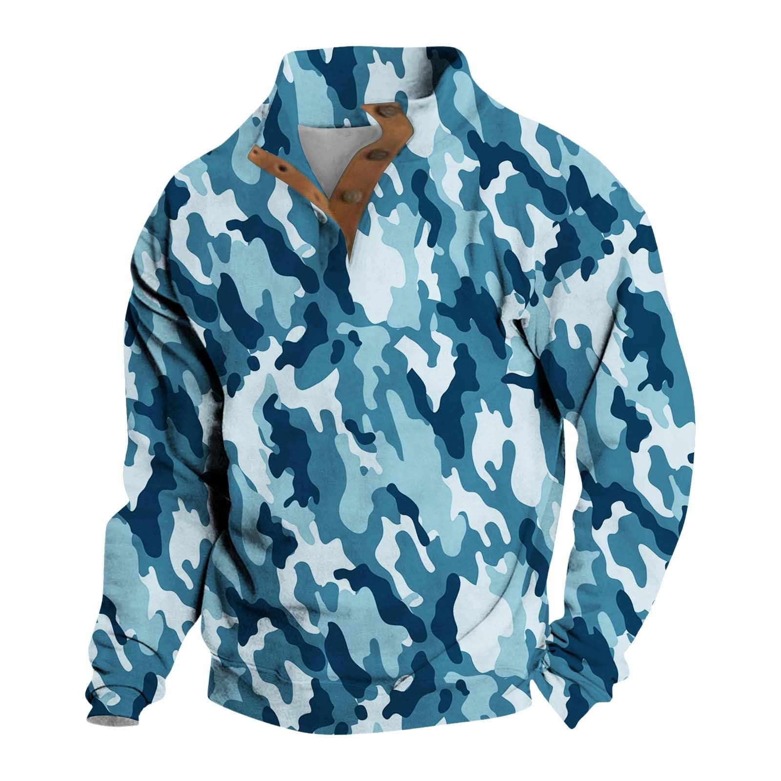 Oversized Graphic Sweatshirt Men Simply Thermal Pullover Casual Daily Sweatshirt Autumn Winter Oversized Loose Hoodless Top Hiking Stylish Tops Relax Walking Outdoor Outfit Stand Collar Warm Clothes