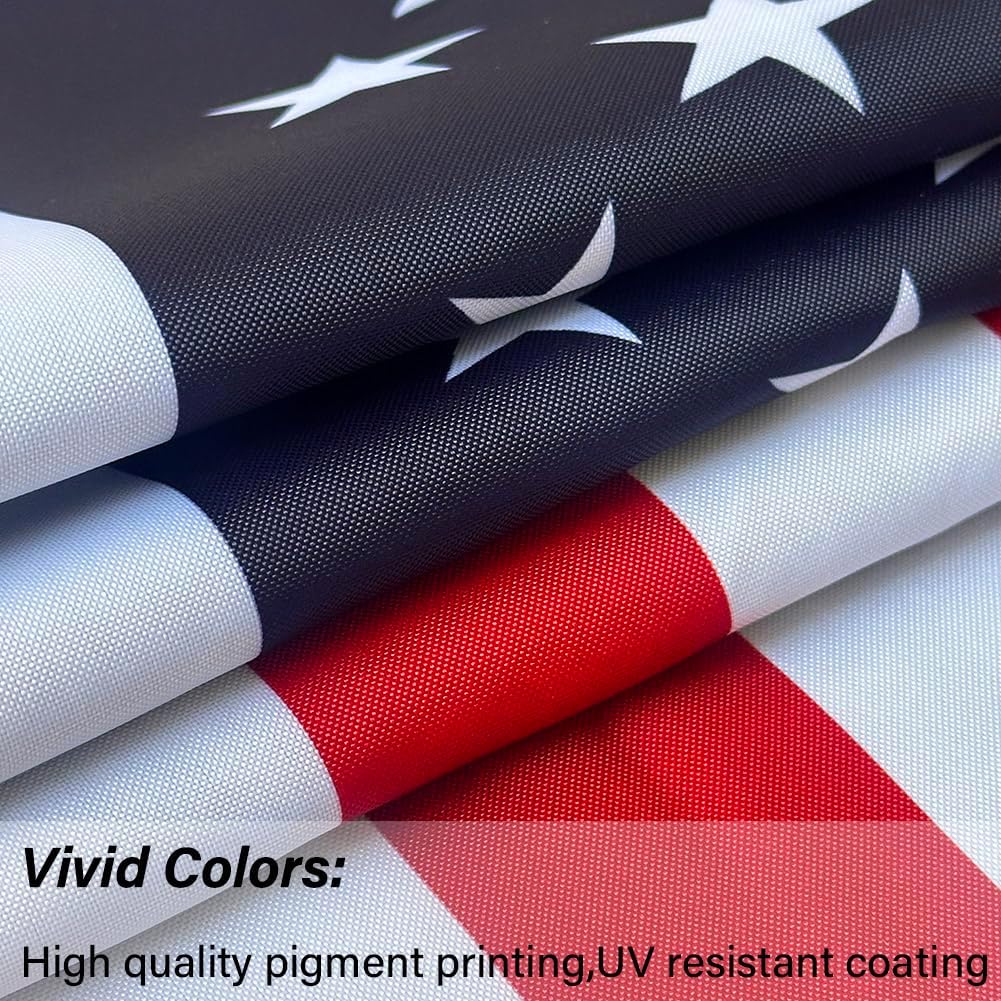 Jayus American US Flag 2x3 FT Outdoor - 320D Heavy Duty United States Nylon Double Sided Flag Banner with 2 Grommets（Polymer Coating）