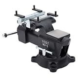Yost Vises MV-5 5" Wide Jaw Multipurpose Bench Vise &vert; Industrial-Grade Work Table Mechanic Tools for Wood & Metal Works &vert; 360° Swivel Base &vert; Includes 4 Jaw Dogs