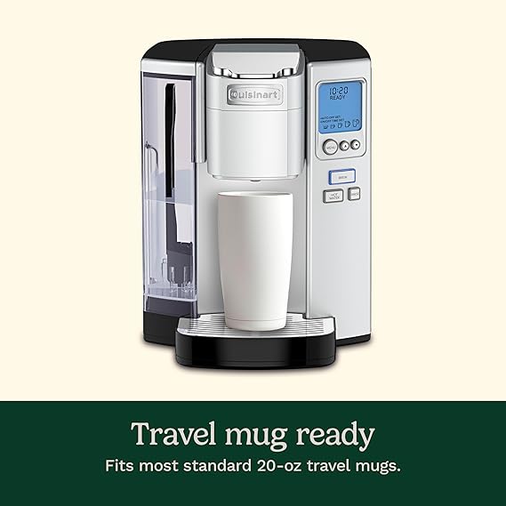 Cuisinart Coffee Maker, Single Serve 72-Ounce Reservoir Pod Coffee Machine, Programmable Brewing & Hot Water Dispenser, 5 Cup-Size Settings, Stainless Steel, SS-10P1, Silver