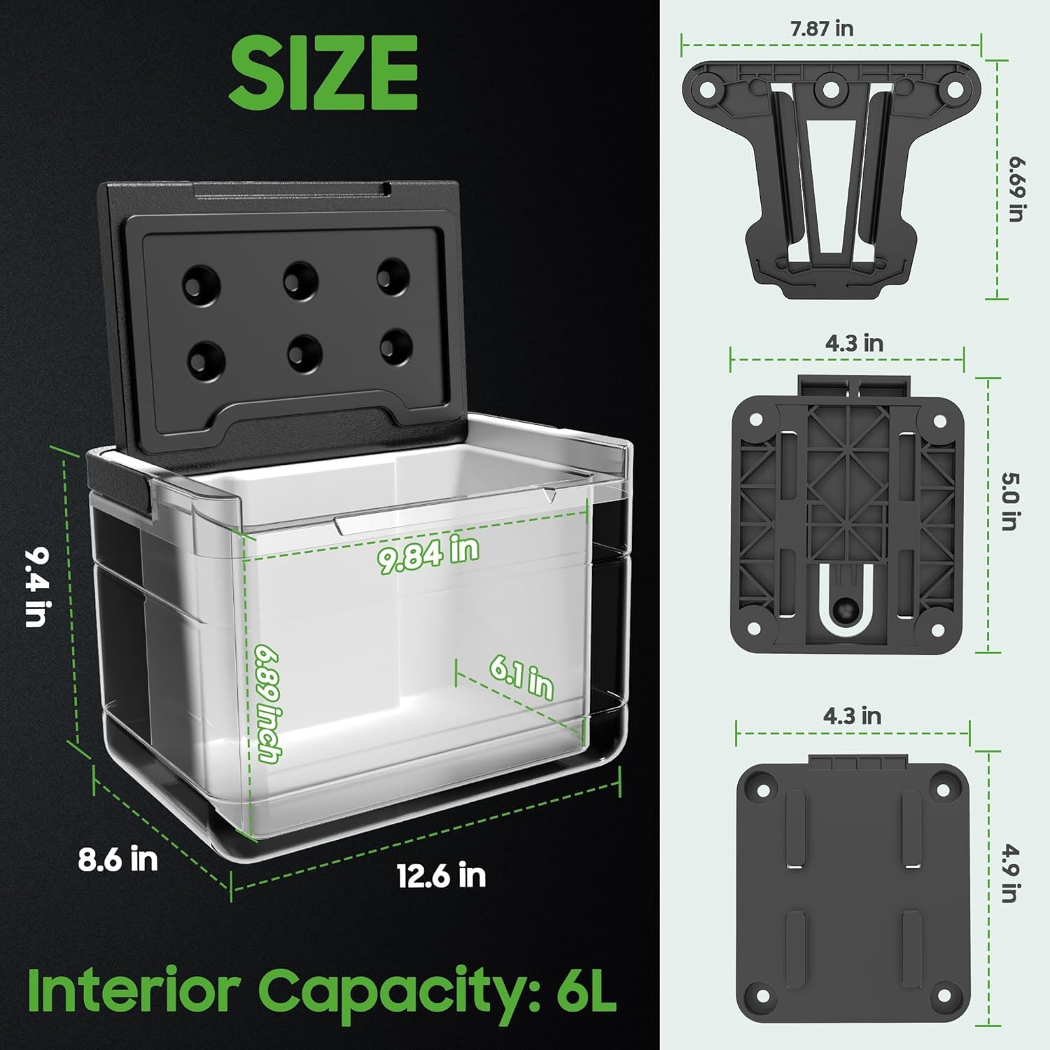 10L0L Golf Cart Ice Cooler Universale Isolato Portatile Cooler Leggero Scatola di Ghiaccio con Kit Staffa di Montaggio per Yamaha, EZGO, Club Car, OEM 102588101 103886801