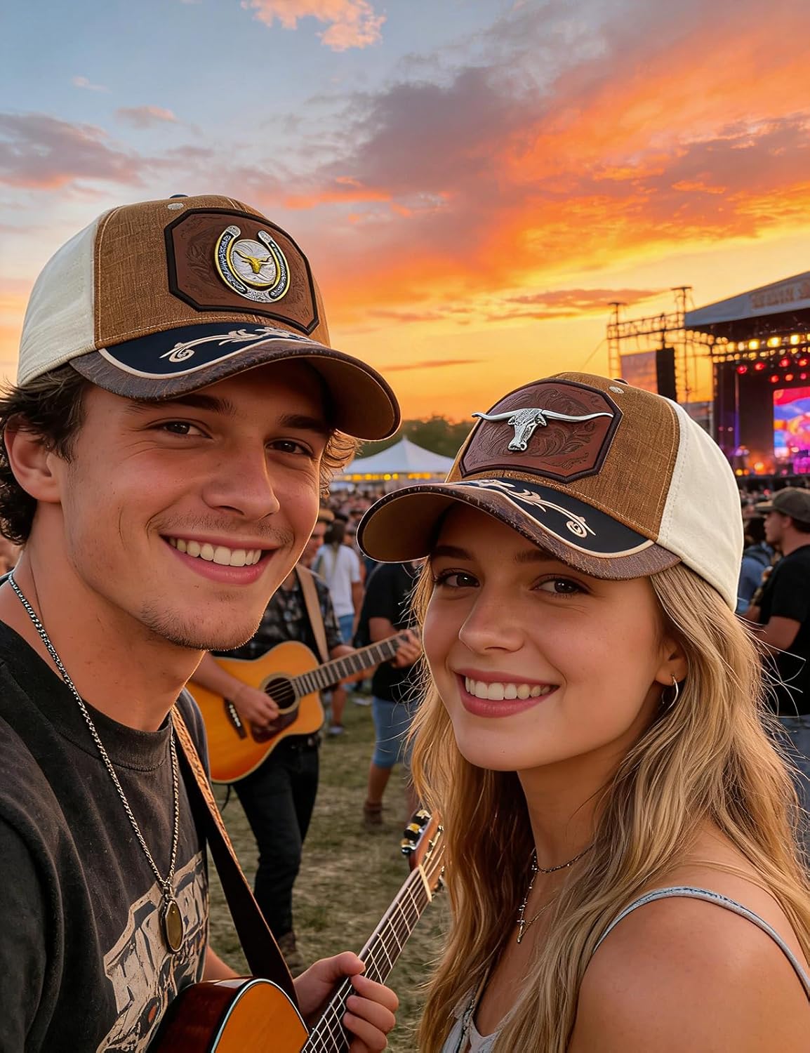 TOPACC Cowboy Trucker Hat for Women Cowgirl Western Country Hat Cute Baseball Cap for Rodeo Outfit