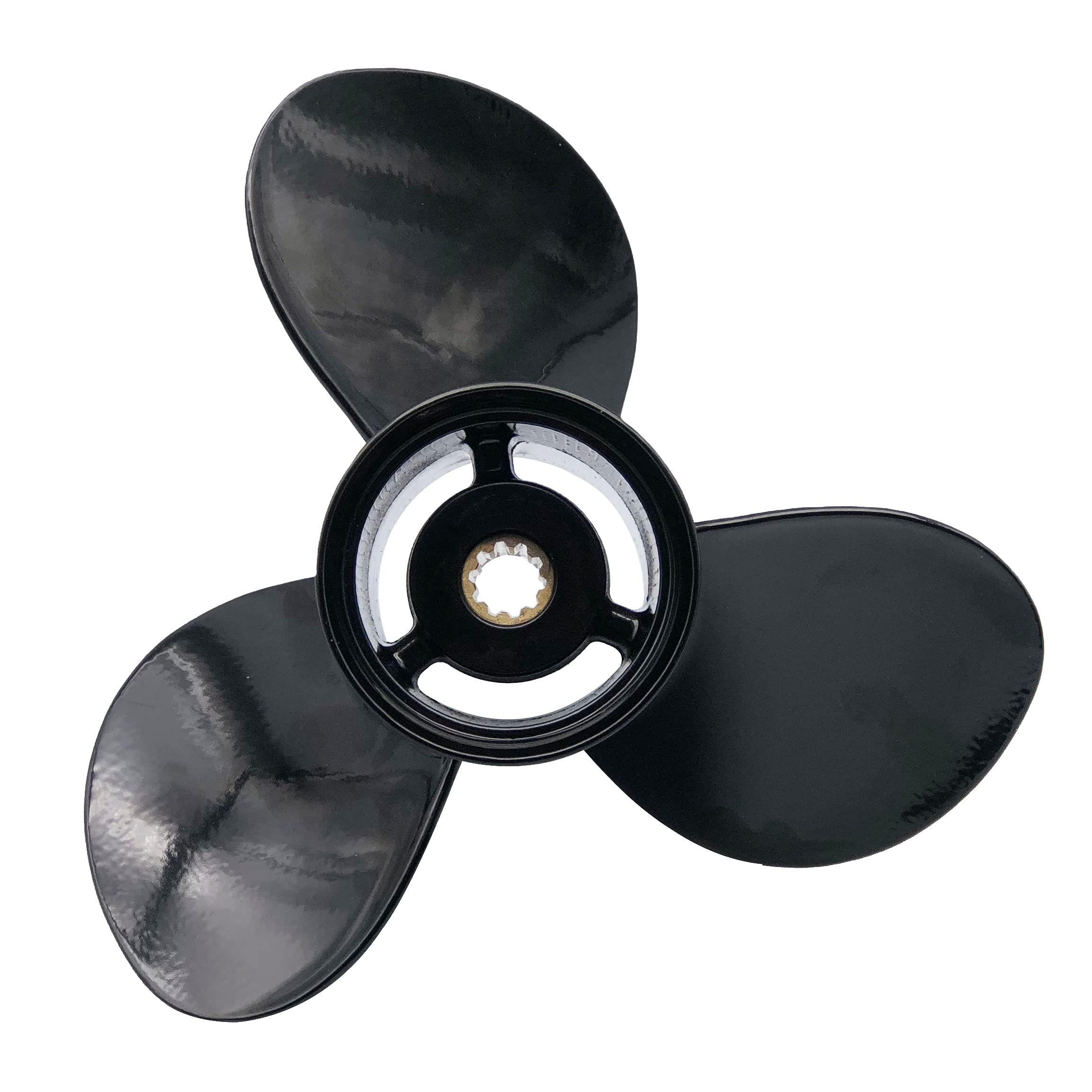 RASON-REX OEM Grade Aluminum Outboard 3 Blades Propeller 10 1/4x9P Boat Prop Compatible for Suzuki 20-30HP with 10 Spline Tooth,RH