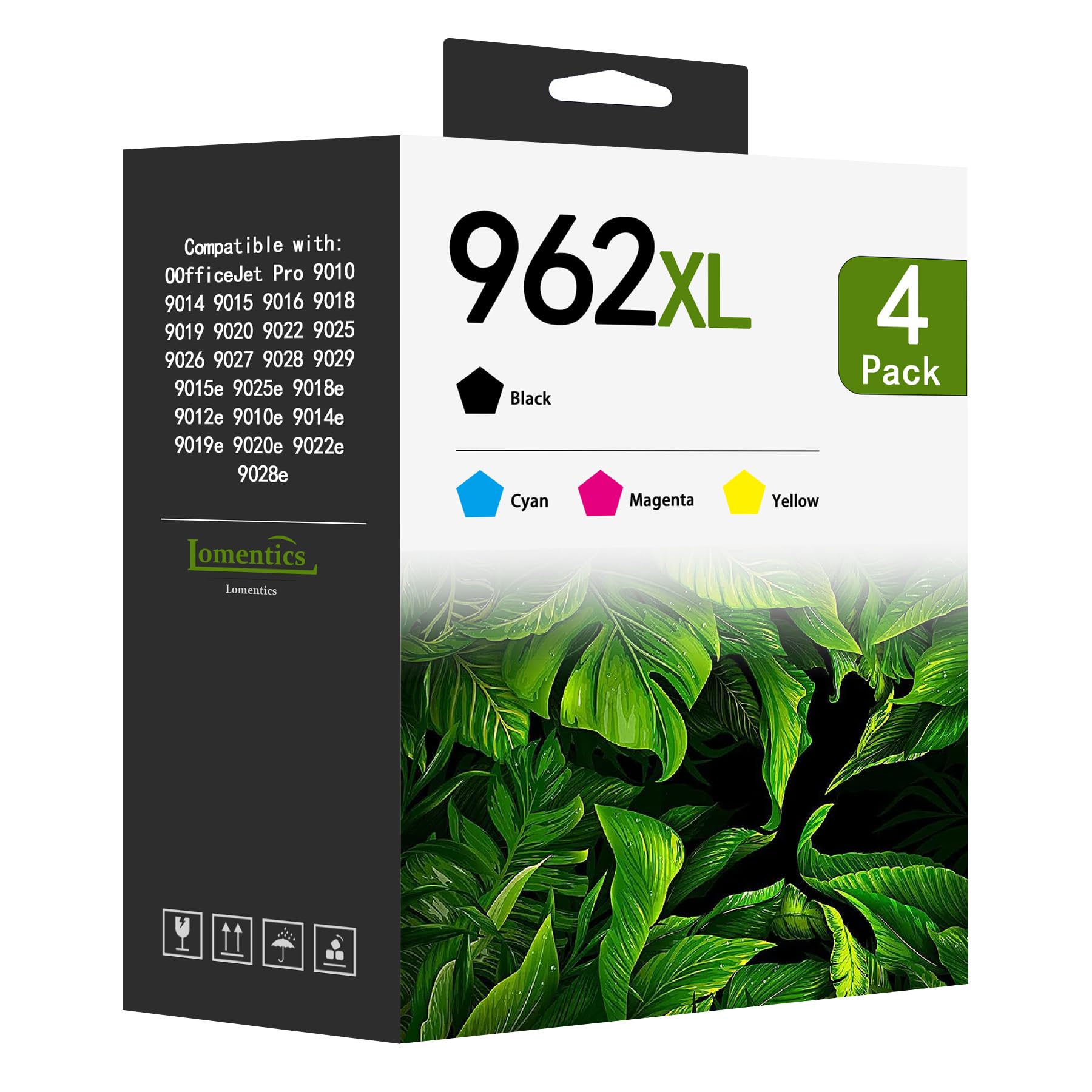 962xl ink cartridges combo pack (4-pack, black/cyan/magenta/yellow) replacement for hp 962xl 962 ink cartridge officejet pro 9010 9010e 9015 9015e 9018 9018e 9020 9022 9025e printer