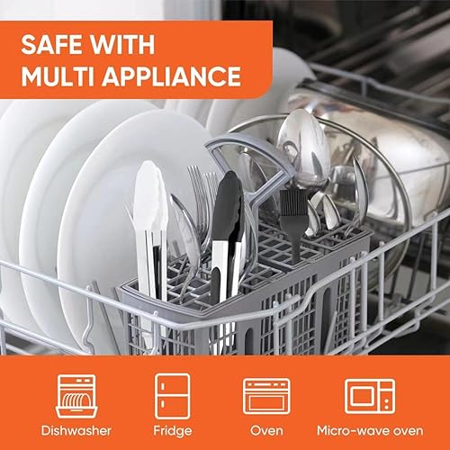 Miniatura 7 de Juego de 5 pinzas pequeñas de silicona para cocinar, 3 pinzas para servir de 7 pulgadas, pinzas de acero inoxidable antiadherentes resistentes al