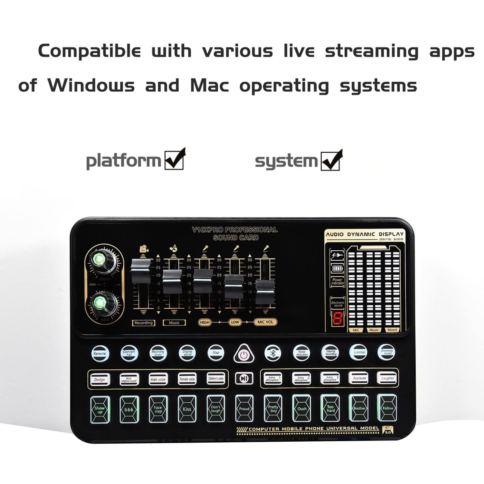 Pacchetto di Apparecchiature per Podcast con Scheda Audio a Doppio Microfono E Pickup Cardioide, Kit Audio dal Vivo Professionale per DJ, Karaoke E Chitarra
