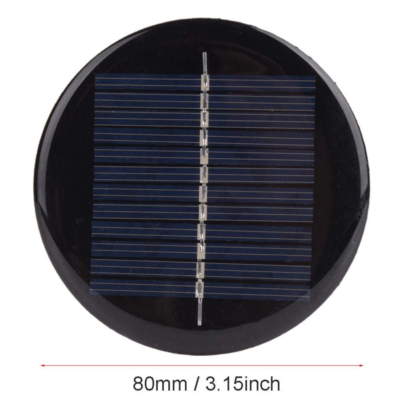 Modulo Pannello Solare Rotondo da 4 Pezzi 6v 80mm di Diametro, Pannello di Ricambio per Luci Solari per Lanterne da Giardino