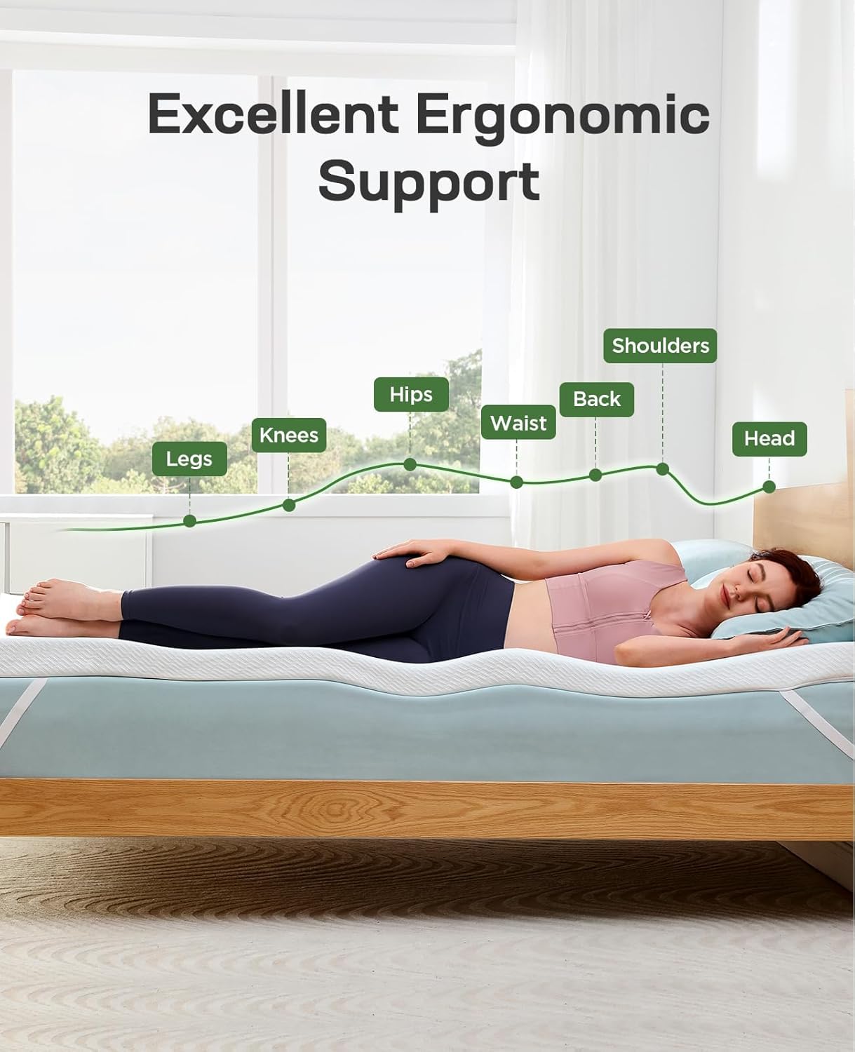 Mattress Topper King, 3 Inch Gel Memory Foam King Size Bed, Pressure-Relieving Memory Foam Mattress Topper