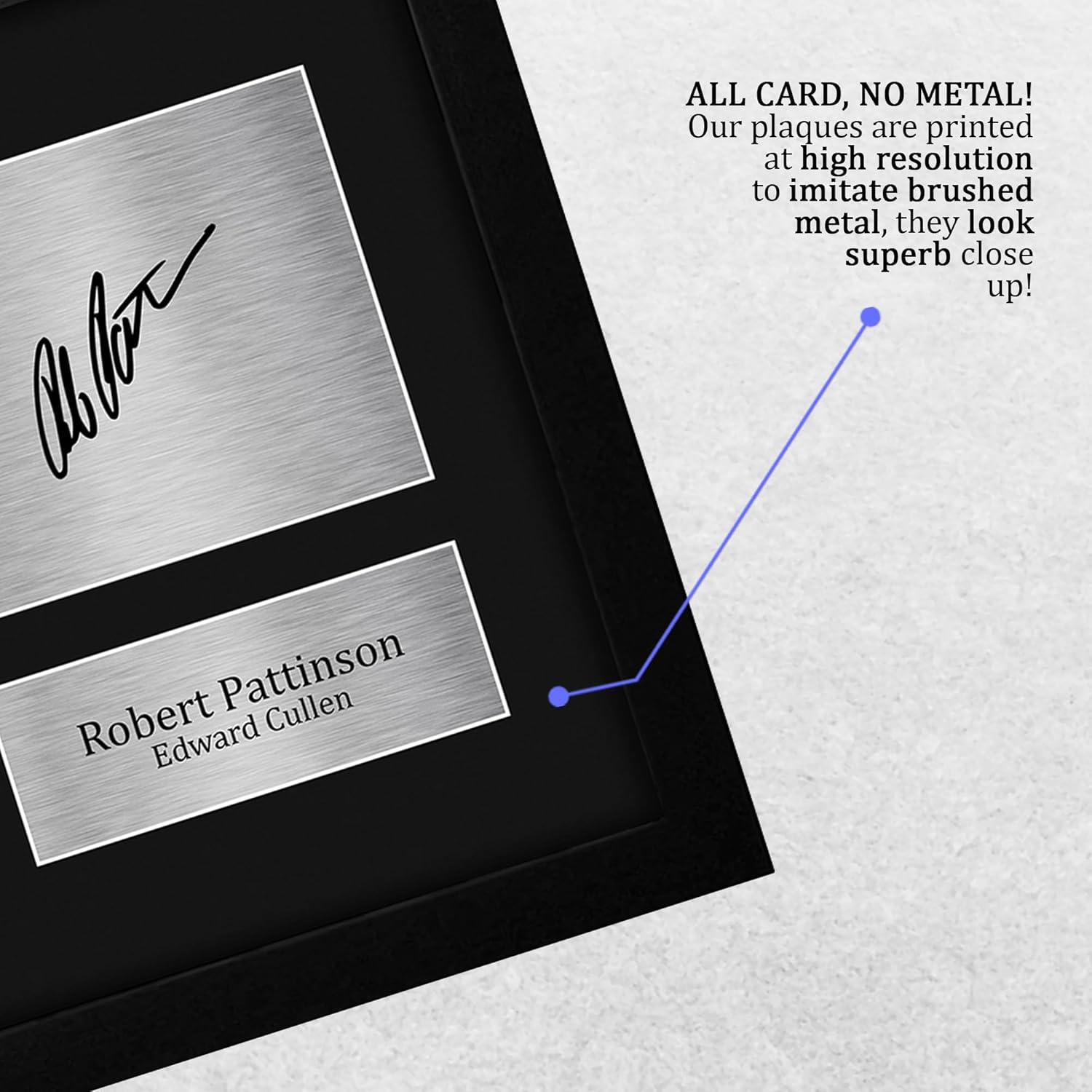 HWC Trading Robert Pattinson Twilight Framed Gifts Printed Signed Autograph Picture for Movie Memorabilia Fans - US Letter Size