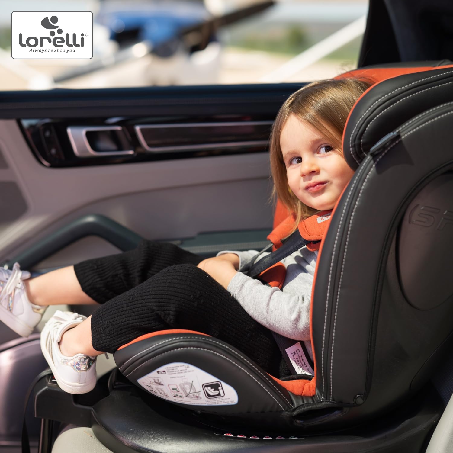 Lorelli Auto Kindersitz Estate mit Isofix Basis und Stützbein, 360 Grad drehbar, 0-36kg Mitwachsender Autositz i-Size 40-150cm, Babysitz ab Geburt, 5-Punkt-Gurt, Einstellbare Kopfstütze, grün