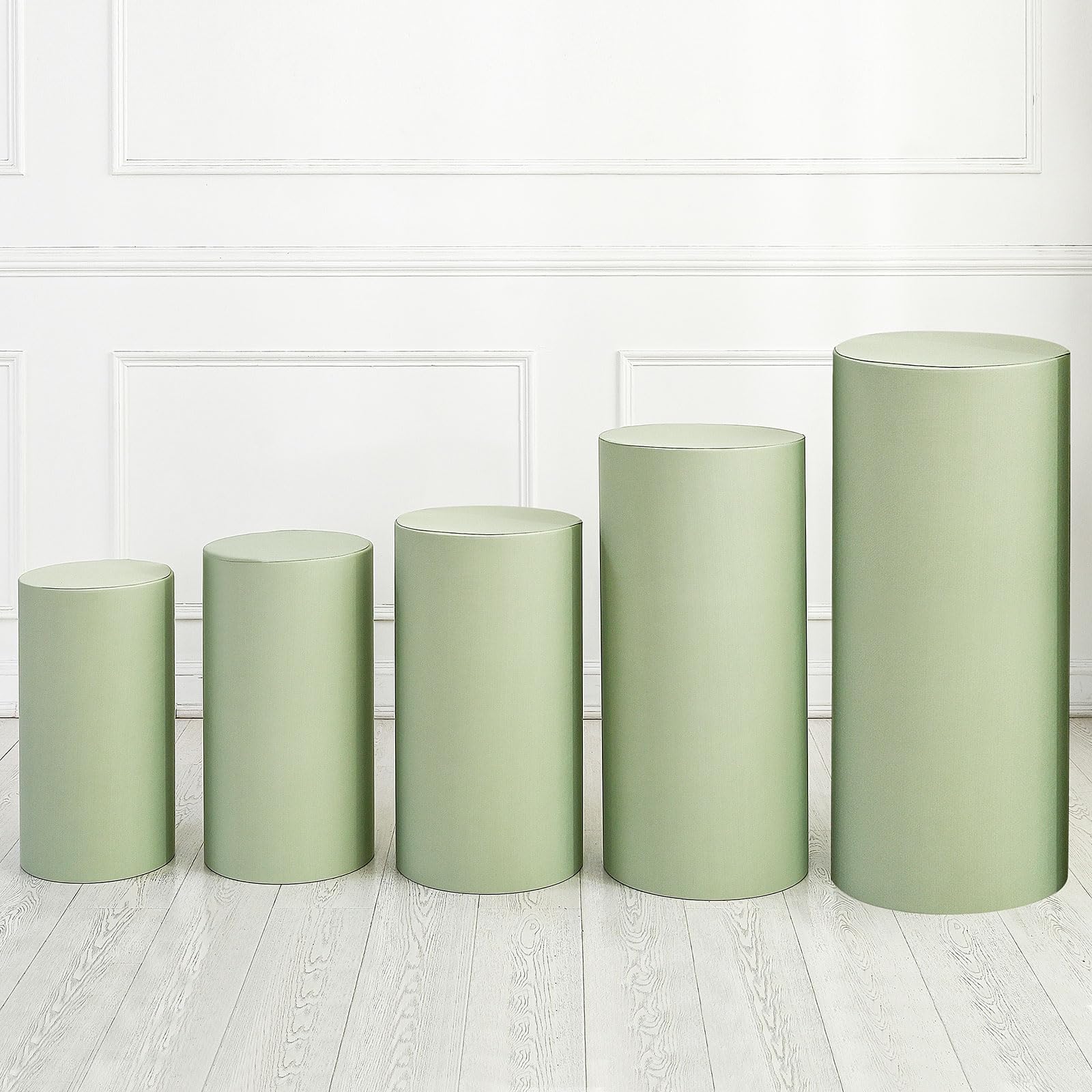 Lot De 5 Housses Élasthanne Bleu Saphir Pour Supports Cylindriques – Déco Mariage, Anniversaire & Fêtes – Tailles S à XXL