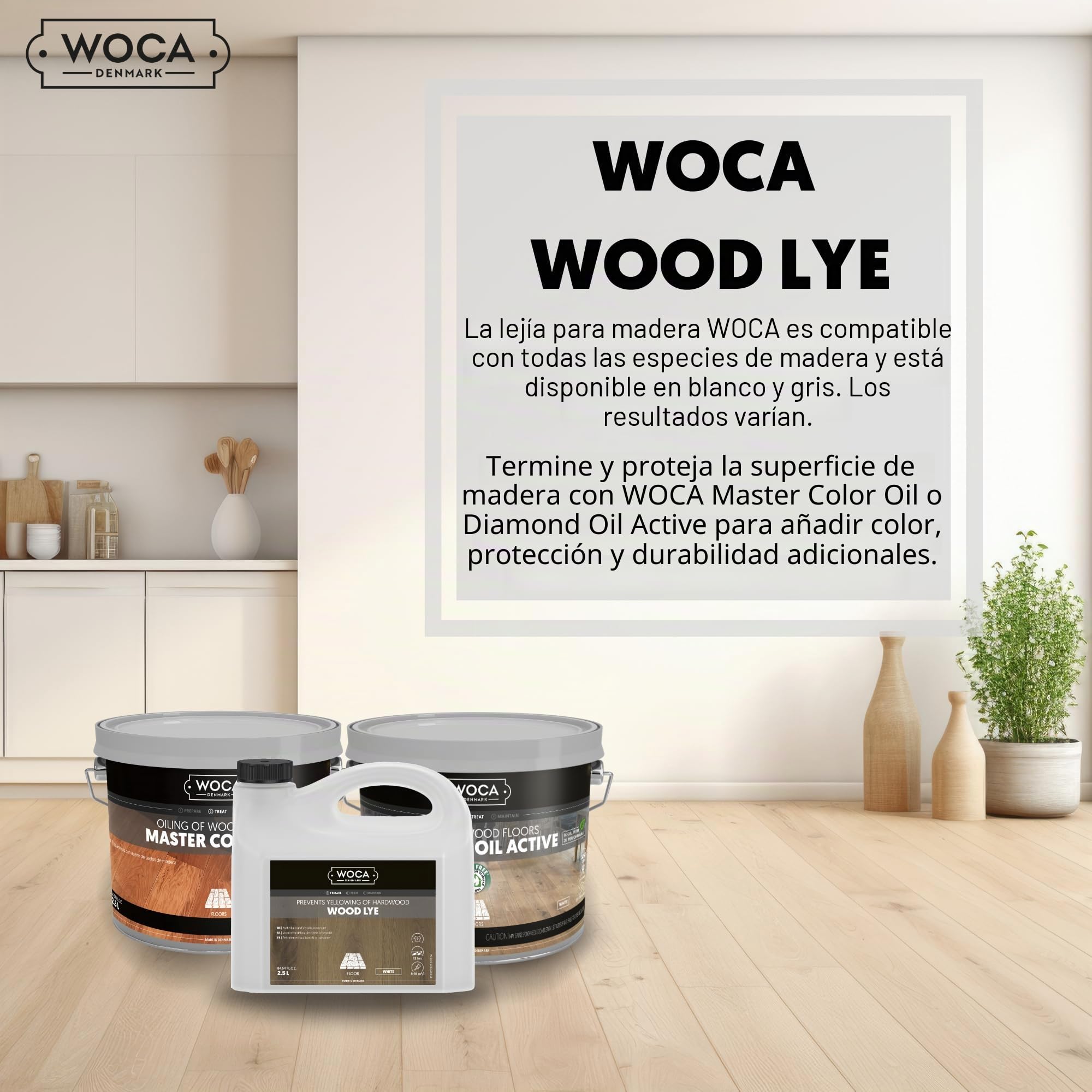 Woca madera lejía blanco