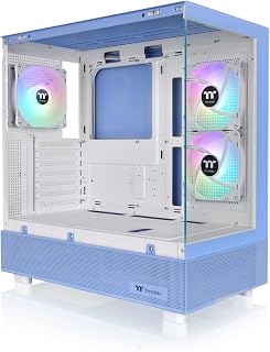 Thermaltake View 270 Plus TG ARGB Hydrangea Blue E-ATX Mid Tower Case - Dual Glass Panels, 3x ARGB Fans, 360mm Radiator Support
