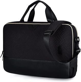 bagsmart Laptop Bag, 15.6 inch Briefcase, Laptop Bag for Women Shoulder Bag, Work Bag Business Travel Office, Black