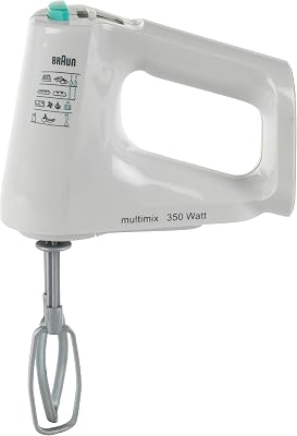 Theo Klein 9623 Braun Batteur à Main I Batteur fonctionnant à Piles, avec des fouets Amovibles I avec Interrupteur factice I Dimensions : 21 cm x 13,5 cm x 4 cm I Jouet pour Enfants à partir de 3 Ans