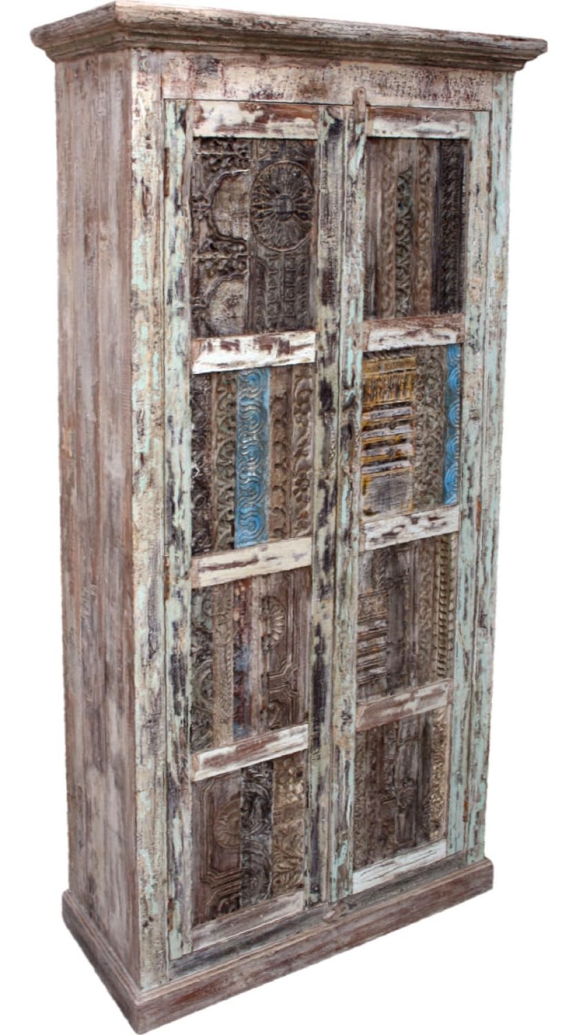 Guru-Shop Armoire, Penderie, Bois Massif, Look Vintage - Modèle A5, Beige, 190x100x40 cm, Penderies Penderies