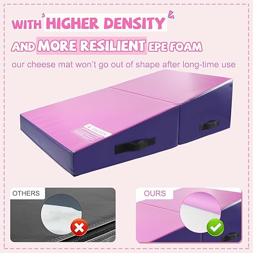 Miniatura 4 de Kangaroo Hoppers Alfombrilla de gimnasia inclinada 48 x 24 x 14 pulgadas 56 x 28 x 15 pulgadas 34 x 24 x 13 pulgadas cuña plegable para niños