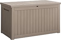 Vista 28 de Devoko Caja de almacenamiento para exteriores de 31 galones, caja de resina impermeable para terraza, con cierre y resistente a los rayos UV
