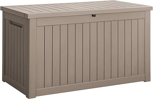 Devoko XXL - Caja grande de resina de 230 galones impermeable para exteriores para cojines de muebles de patio juguetes y herramientas de jardín