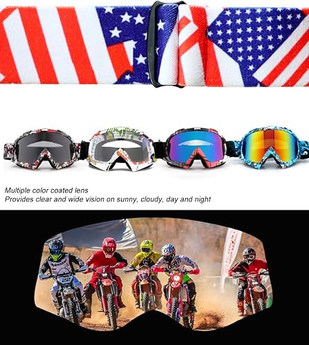 Miniatura 4 de SPOSUNE Gafas de motocross ATV UV400 para hombres, mujeres y jóvenes, gafas de motocross, resistentes al viento y al polvo