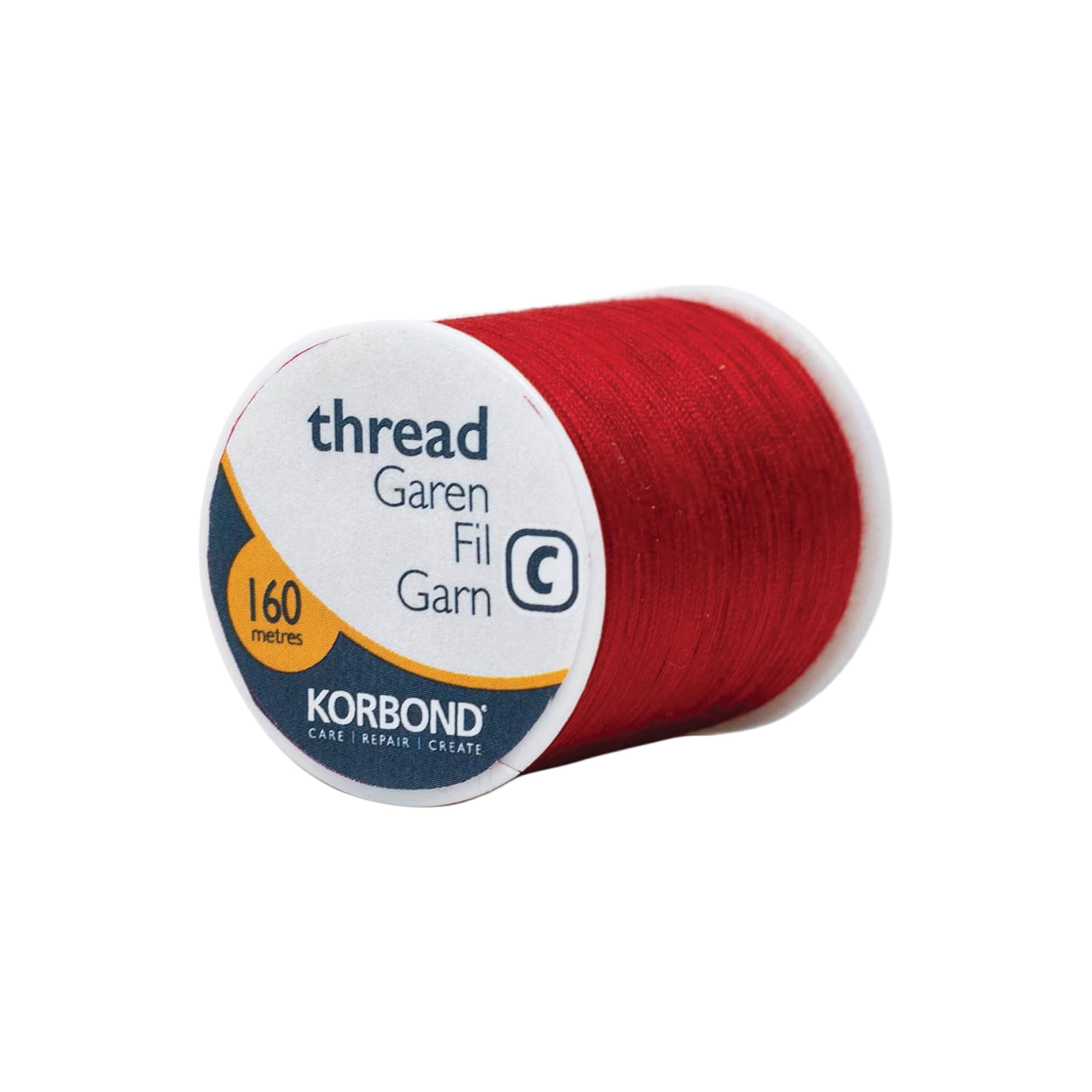 Korbond Sewing Thread - Red - 160m - Polyester - Hand and Sewing Machine Sewing