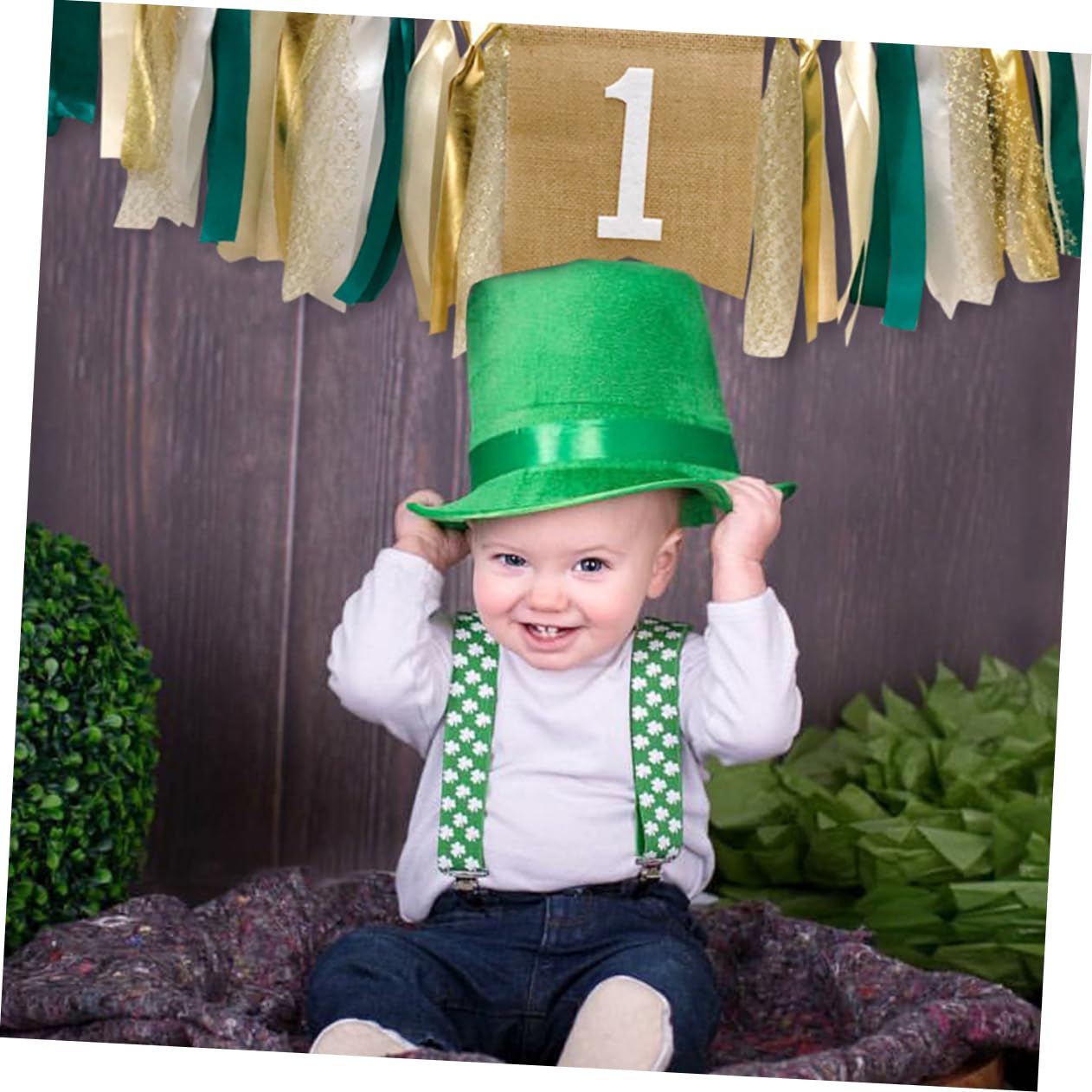 Cabilock Lot De 3 Bannières Décoratives Pour Baby Shower Accessoires Photo Banderoles Fournitures De Fête Vert Foncé