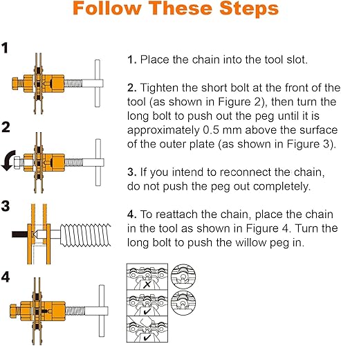 Miniatura 6 de Rompacadenas de bicicleta para romper y quitar eslabones de cadena, herramienta de reparación de cadena de bicicleta, cortador divisor de cadena
