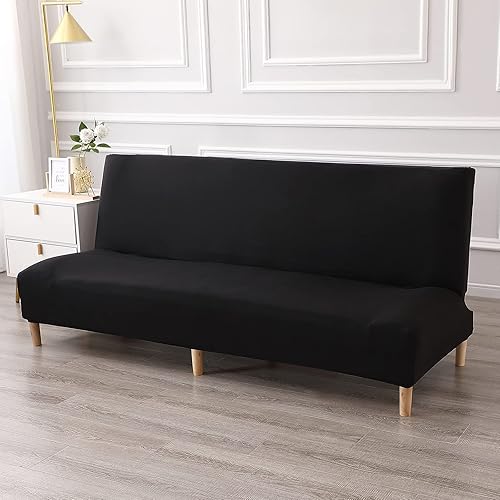 Miniatura 2 de WOMACO Funda estampada para futón, fundas elásticas para sofá o cama, tamaño Full Twin Queen, sin brazos, color café, fundas protectoras con parte